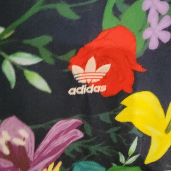 Adidas Originals Floral Print Short Sleeve T-shirt Dress Womens Small - Picture 8 of 10